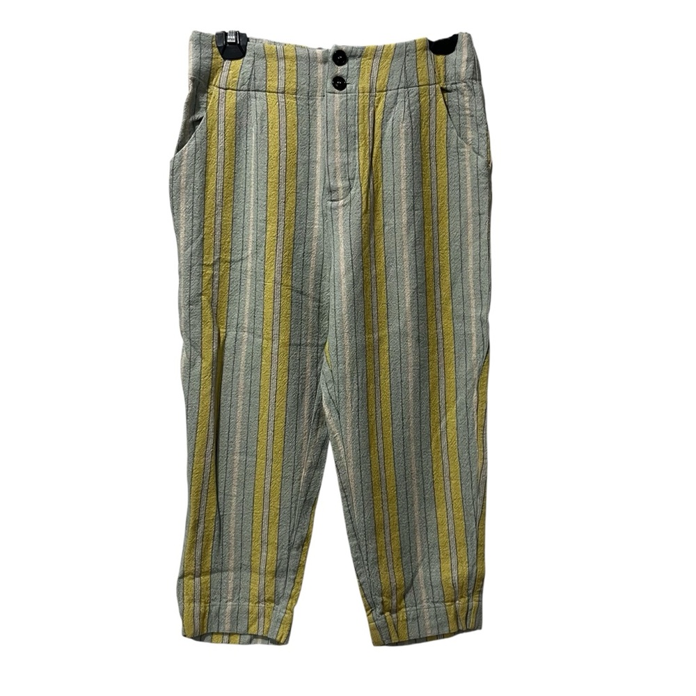 Soft Surroundings Linen Crop Pants Women 6 petite Woven Caldera Lagenlook Spring